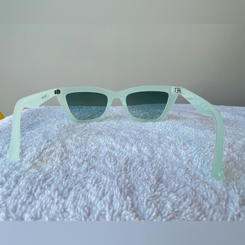 Men’s / Unisex Two Cat-Eye Sunglasses Pair - Mint & Burgundy with Mirrored Duo - Picture 8 of 10